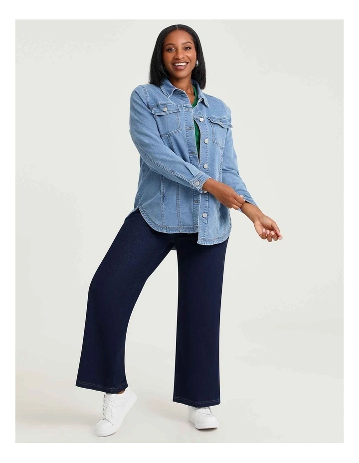 Denim Relaxed Shacket Vintage Blue image 3