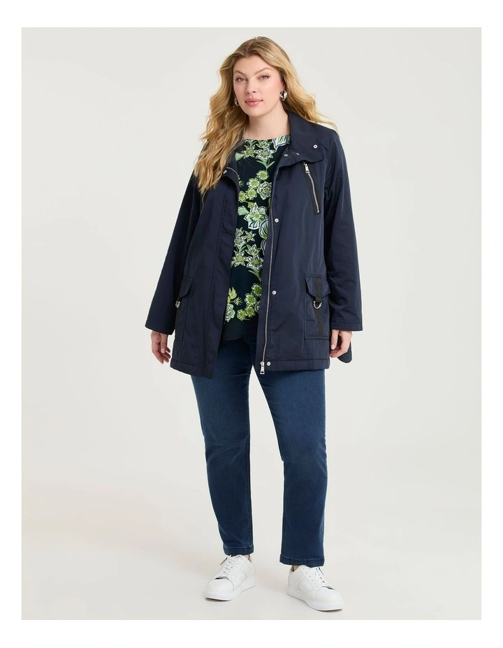 Relaxed Metal Trim Detail Jacket Navy image 3