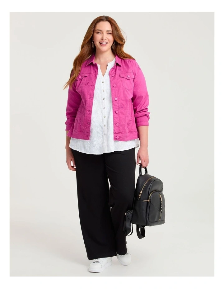 Lyocell Stretch Embroidery Jacket Wild Orchid image 4