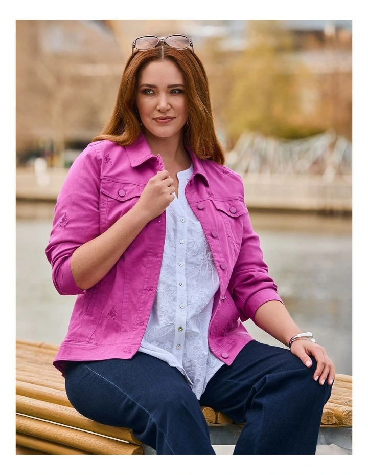 Lyocell Stretch Embroidery Jacket Wild Orchid image 6