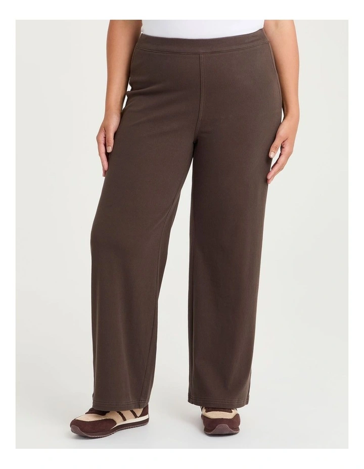 The Travel Wide Leg Jean Dark Cocoa image 1