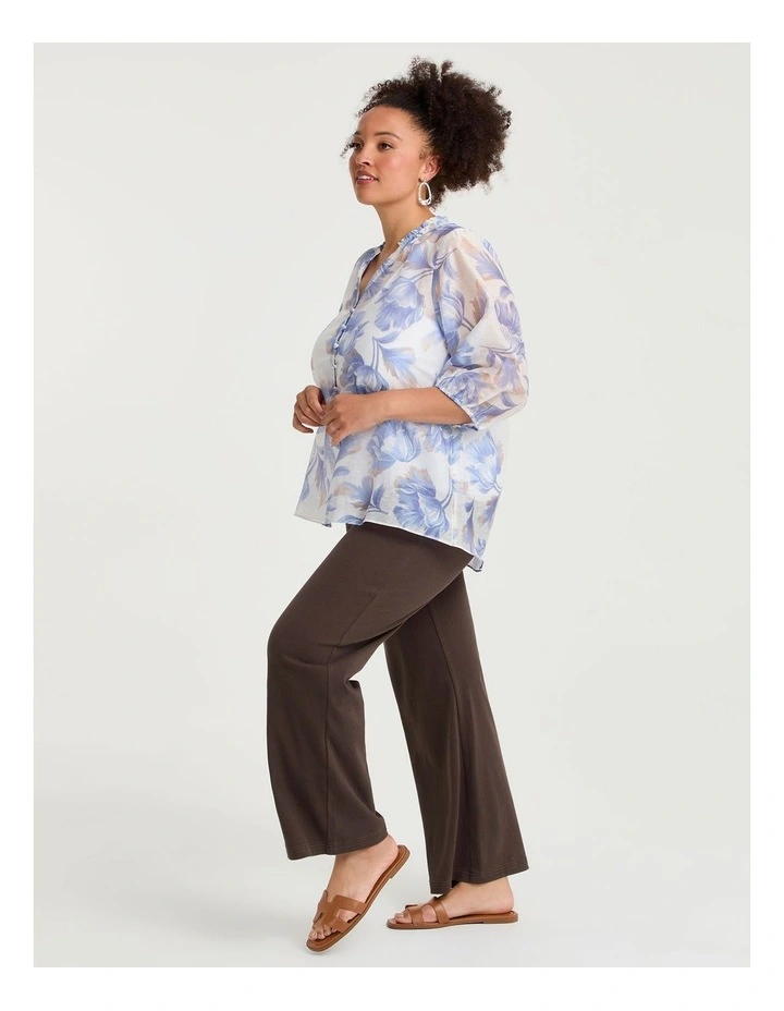 The Travel Wide Leg Jean Dark Cocoa image 3