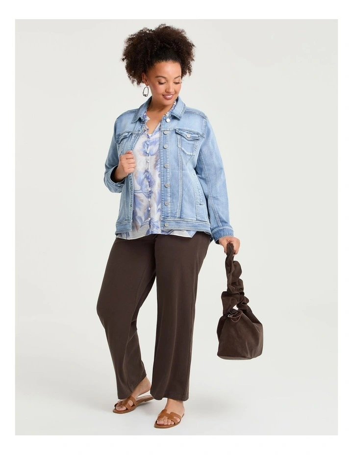 The Travel Wide Leg Jean Dark Cocoa image 4