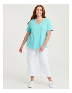 The Travel Wide Leg Crop Jean White