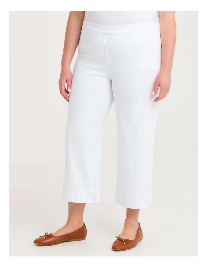 The Travel Wide Leg Crop Jean White image 3