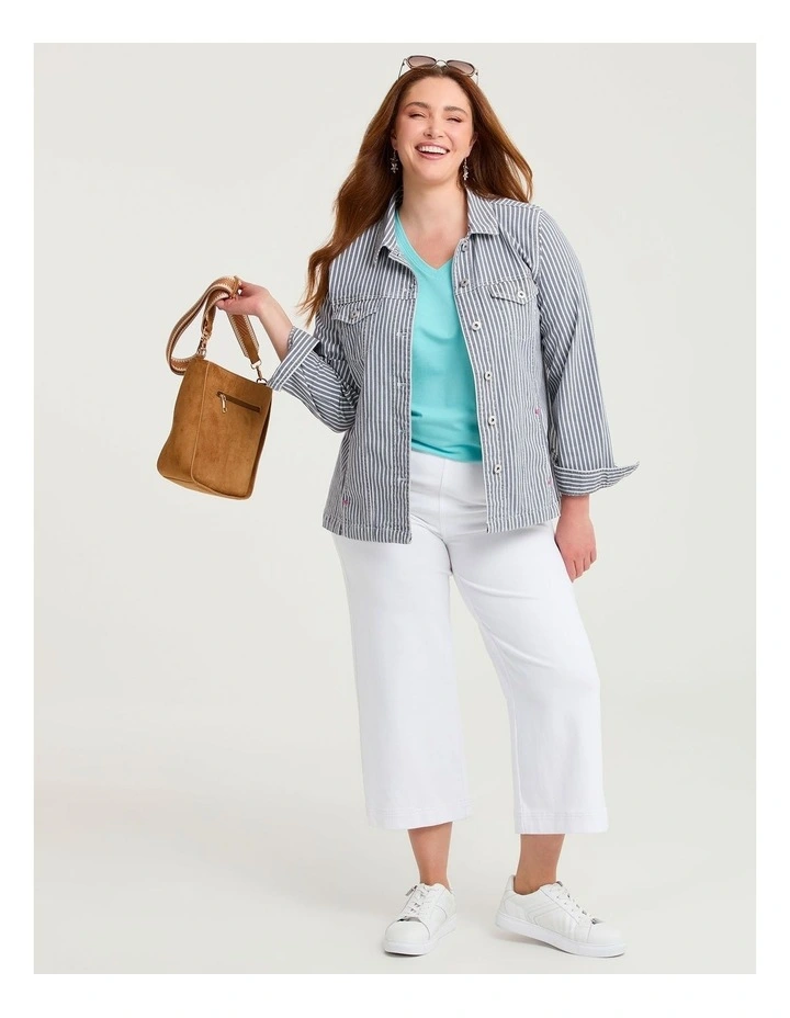 The Travel Wide Leg Crop Jean White image 4