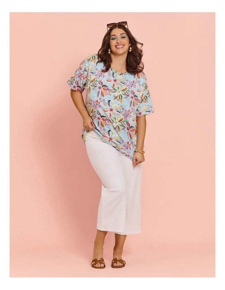 The Travel Wide Leg Crop Jean White image 5