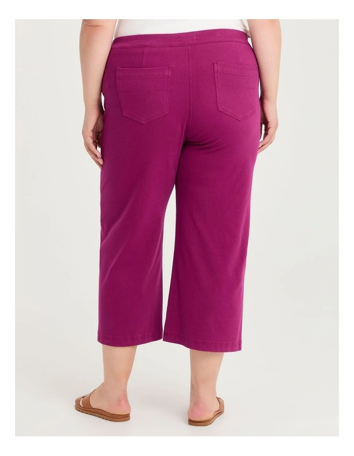The Travel Wide Leg Crop Jean Pomegranate image 2