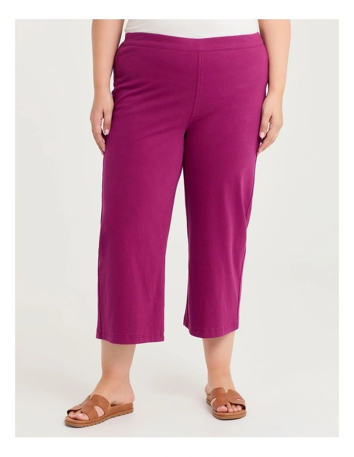 The Travel Wide Leg Crop Jean Pomegranate image 3