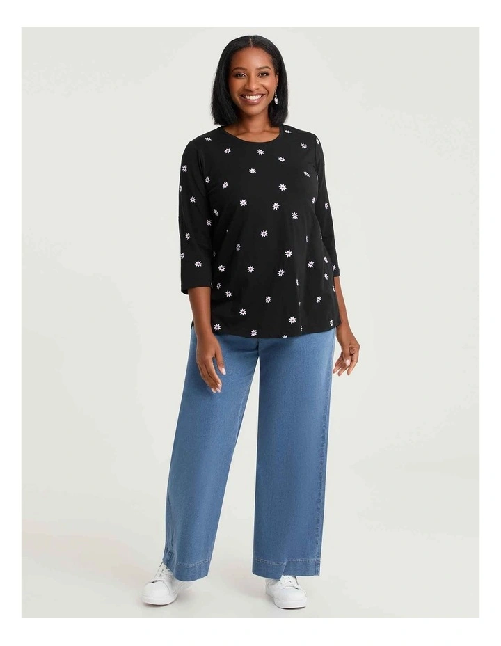 Super Stretch Wide Leg Jean Vintage Blue image 3