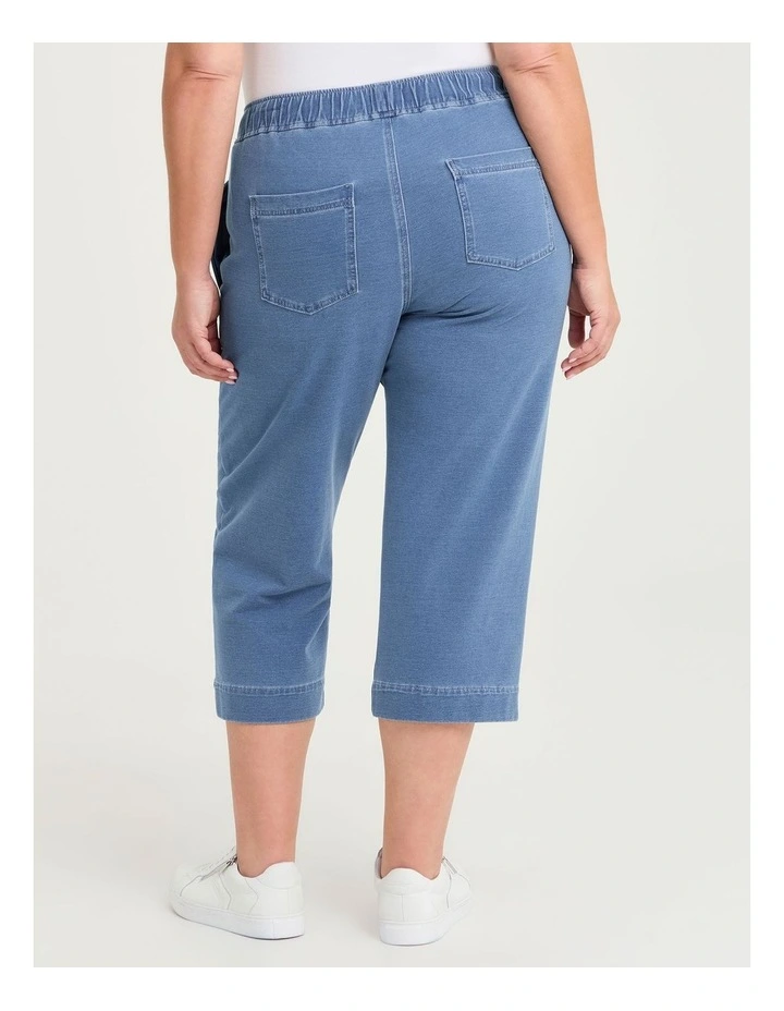 Cotton Denim Crop Pant Chambray Blue image 2
