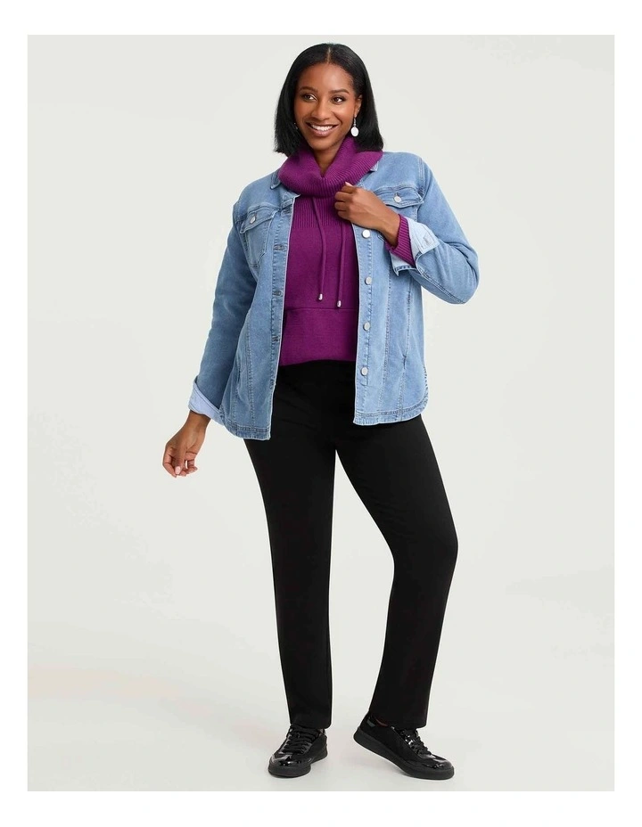 Roll Neck Pocket Detail Jumper Vivid Viola image 4
