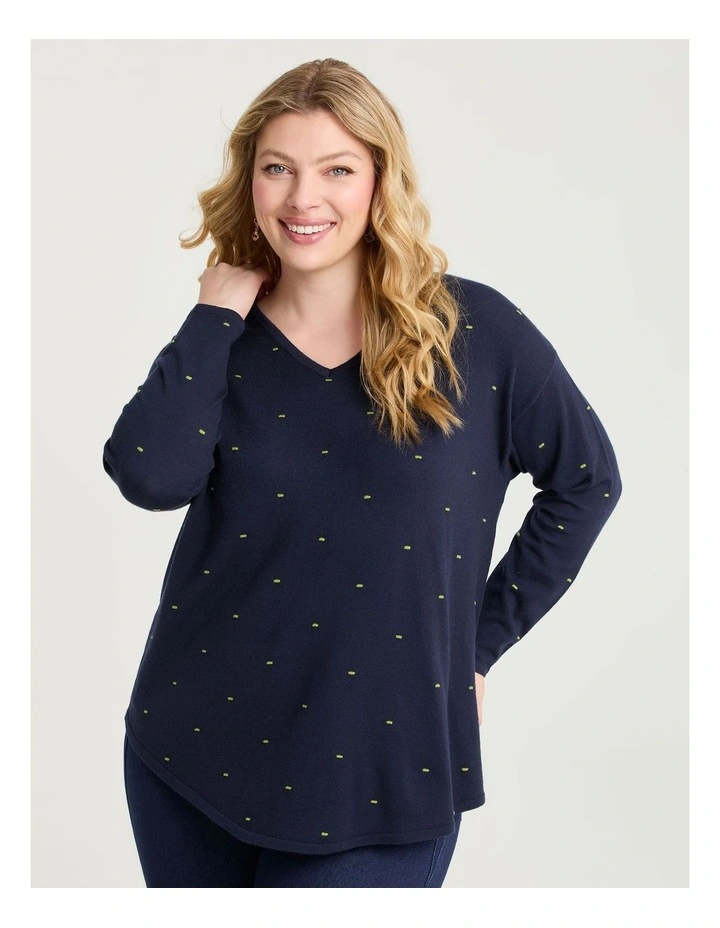 Spot V-neck Jumper Navy image 1