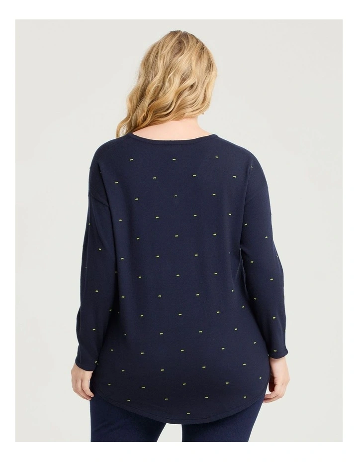 Spot V-neck Jumper Navy image 2