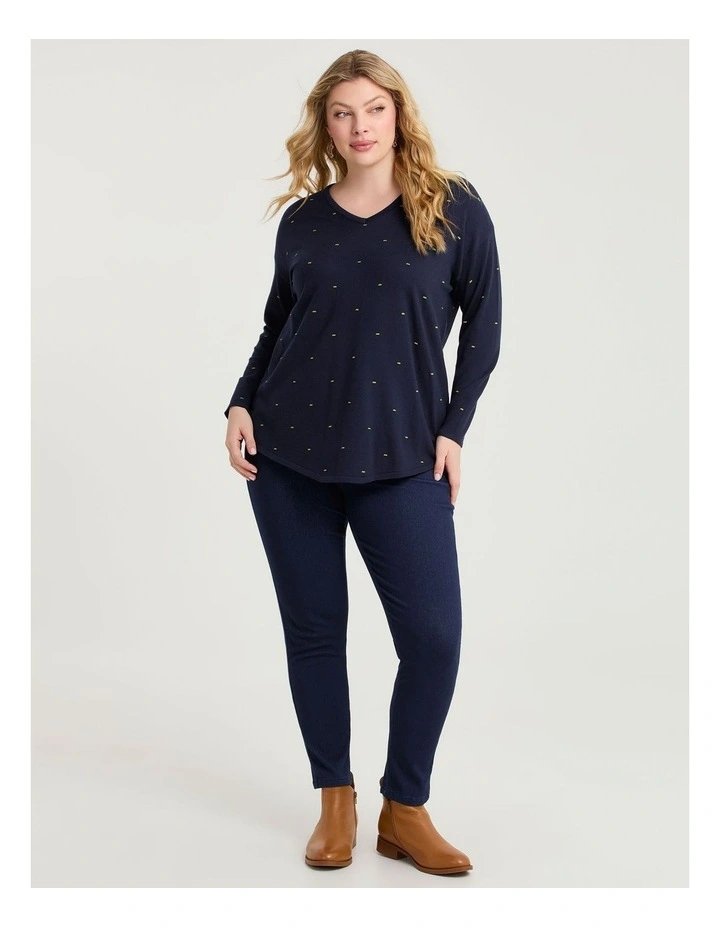 Spot V-neck Jumper Navy image 3