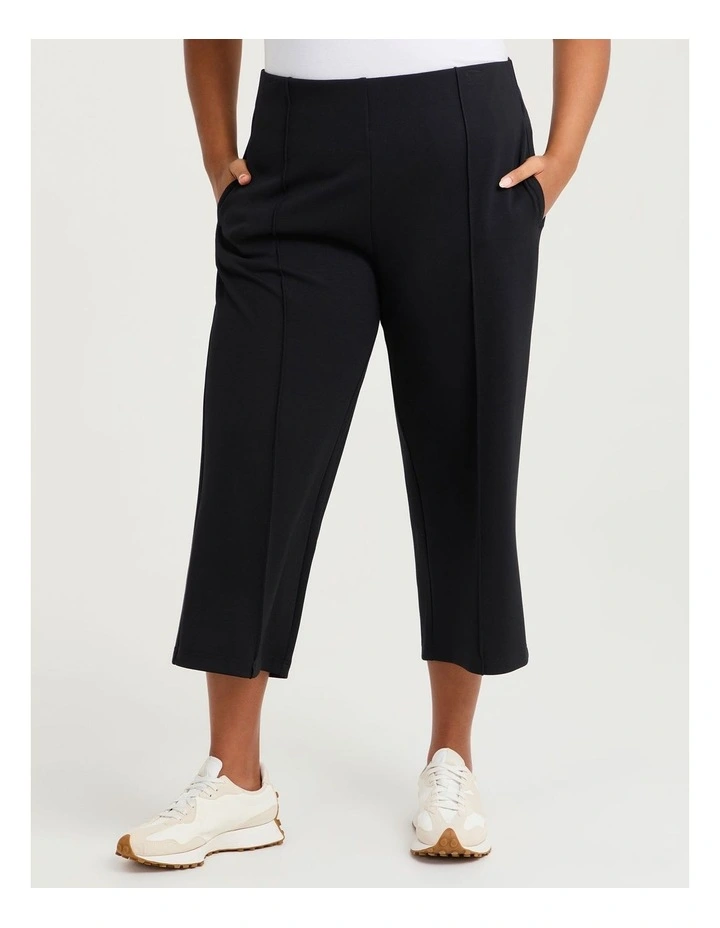 Luxe Touch Crop Trackpant Black image 3