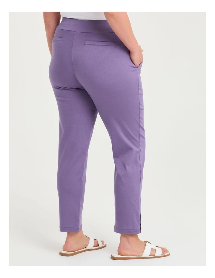 Medina Slim Leg Natural Pant in Purple image 2