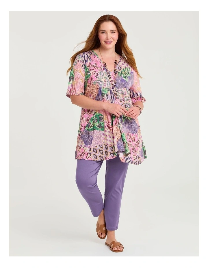 Medina Slim Leg Natural Pant in Purple image 4
