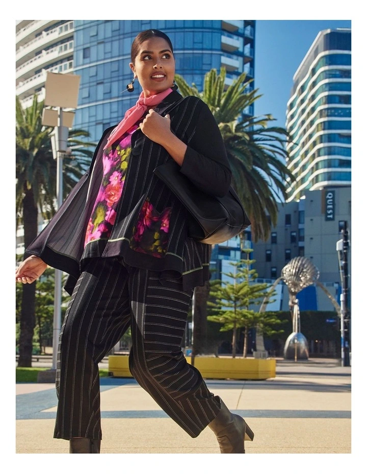 Ponte Pinstripe Lantern Pant Stripe image 5