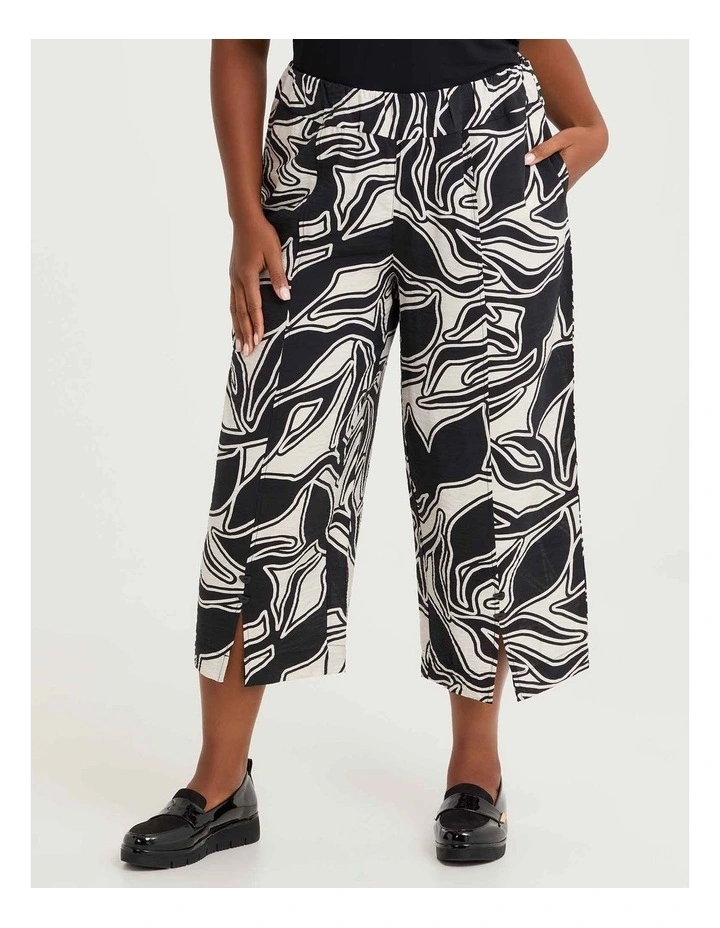 Natural Heidi Wide Crop Pant Print image 1