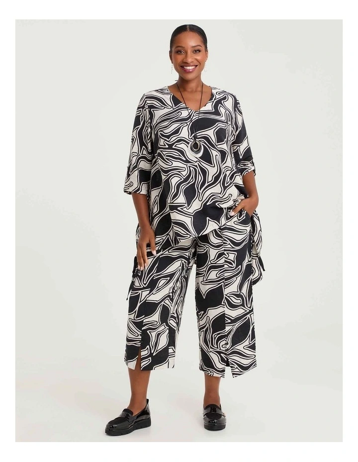 Natural Heidi Wide Crop Pant Print image 5