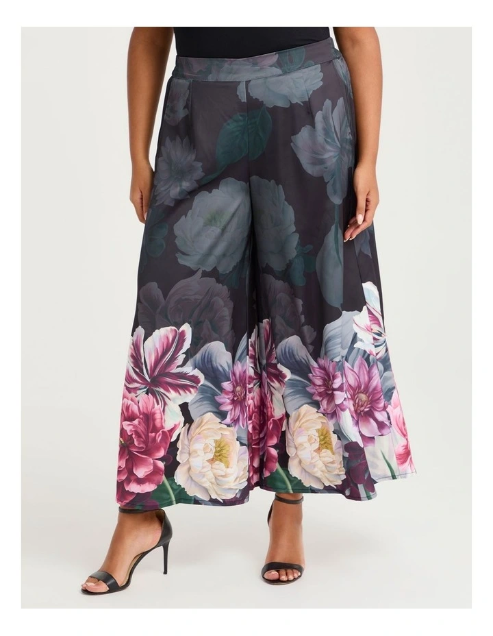 Fleur Satin Wide Leg Pant Floral image 1