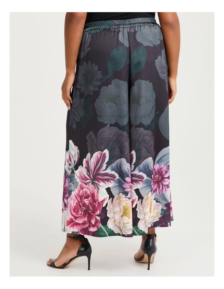 Fleur Satin Wide Leg Pant Floral image 2