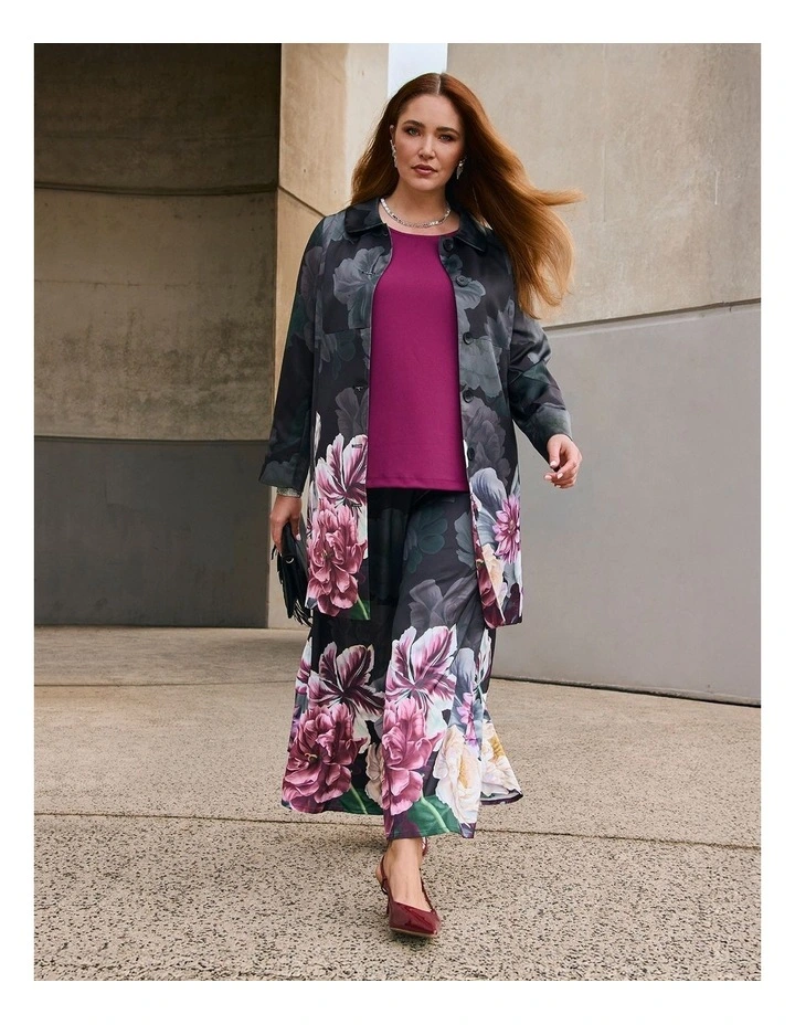 Fleur Satin Wide Leg Pant Floral image 4