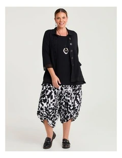 Harem Natural Crop Pant Black/white Print