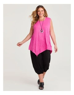 Crush Tuck Lantern Crop Pant Black