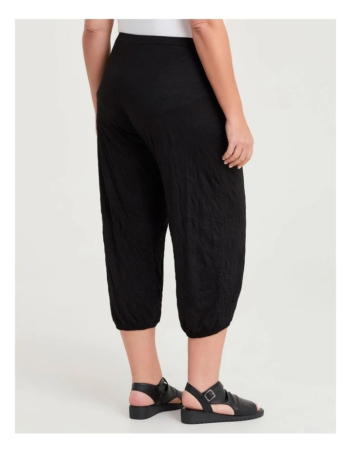 Crush Tuck Lantern Crop Pant Black image 2