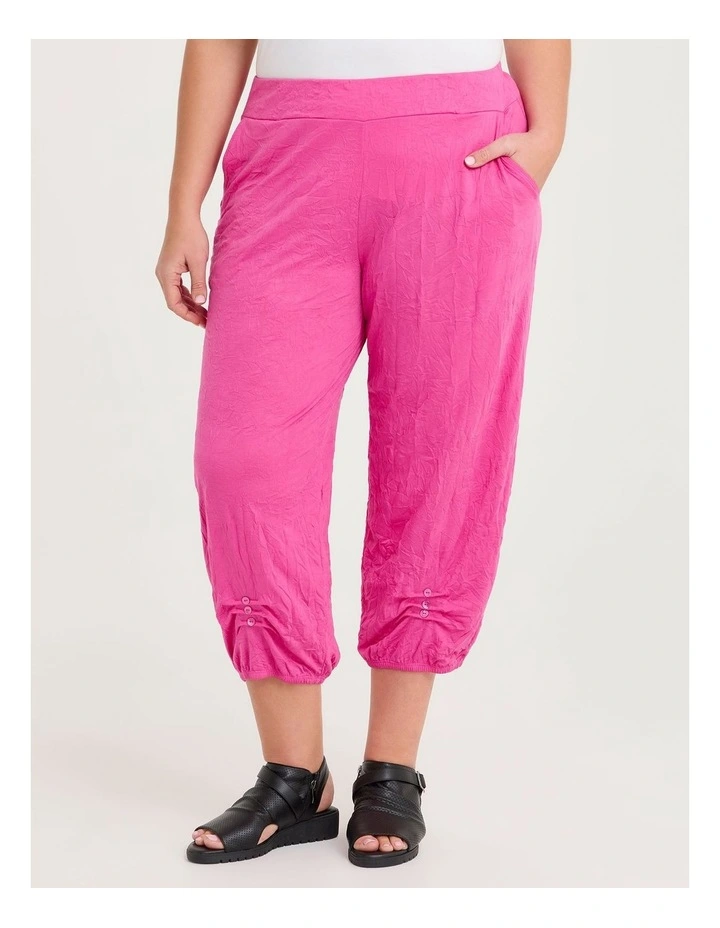 Crush Tuck Lantern Crop Pant Fiji Pink image 3