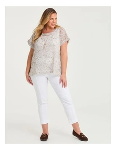 Natural Eloise Texture Pant White