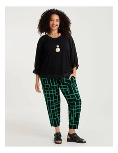 Natural Tia Abstract Pant Green Abstract Print