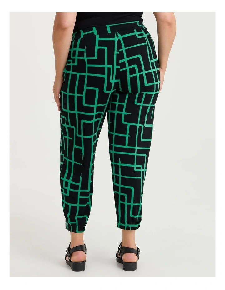 Natural Tia Abstract Pant Green Abstract Print image 2