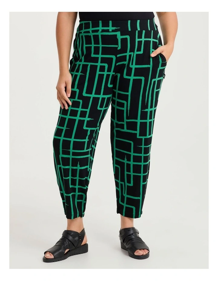 Natural Tia Abstract Pant Green Abstract Print image 3