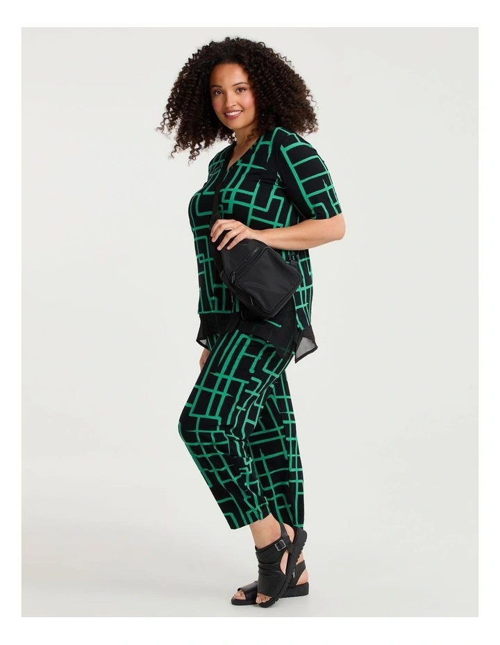 Natural Tia Abstract Pant Green Abstract Print image 4