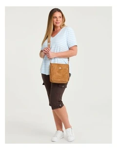 Castaway Rib Cargo Crop Pant Dark Cocoa