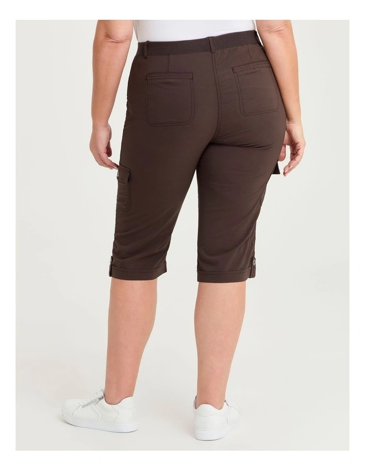 Castaway Rib Cargo Crop Pant Dark Cocoa image 2