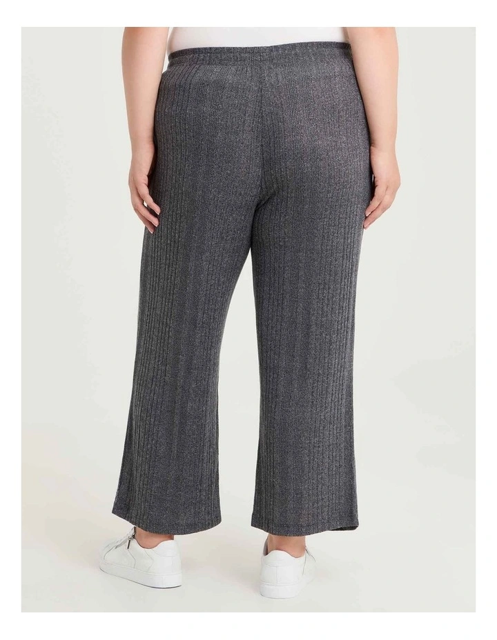 Cozy Rib Wide Leg Pant Charcoal Marle image 2