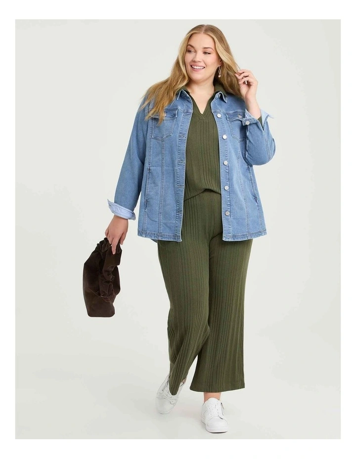 Cozy Rib Wide Leg Pant Willow Green image 3