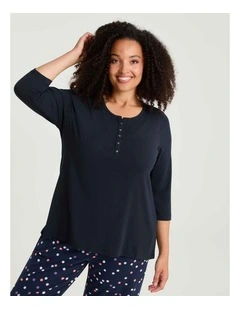 Modal Soft Touch Pyjama Top Navy