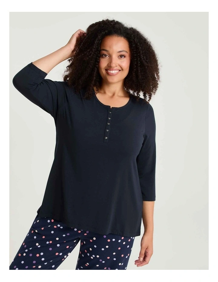 Modal Soft Touch Pyjama Top Navy image 1