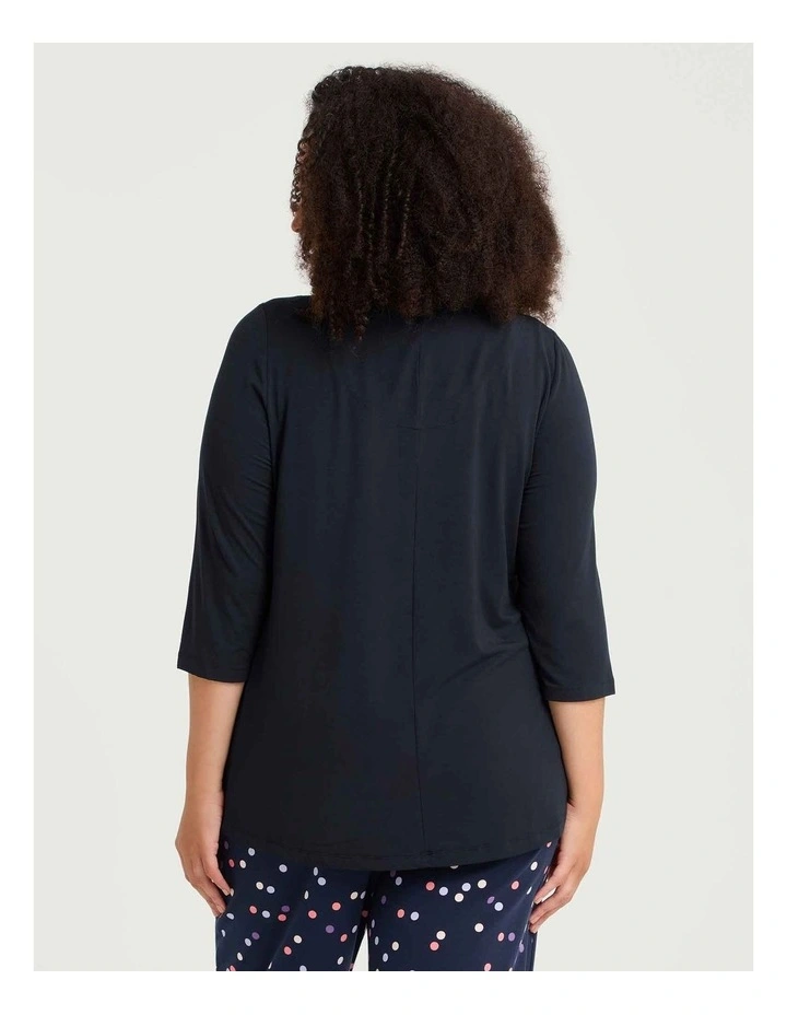 Modal Soft Touch Pyjama Top Navy image 2