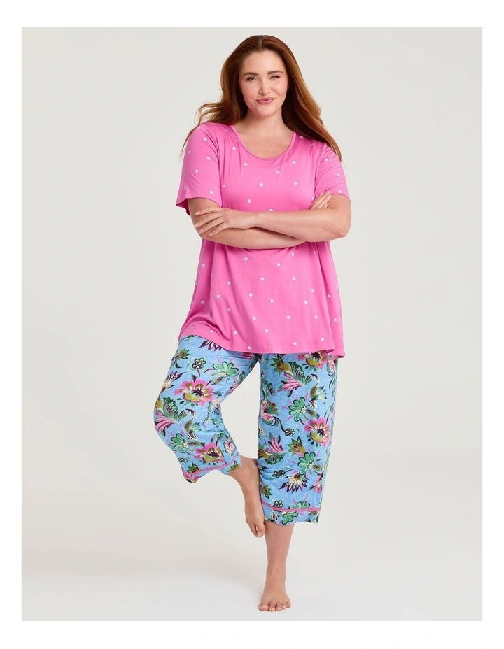 Bamboo Spot Pyjama Top Fuchsia image 3