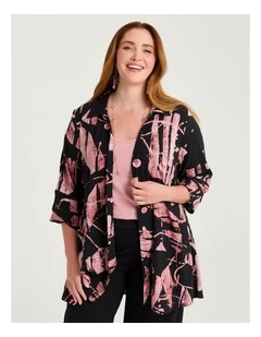 Colour Focus Natural Shirt Dusty Pink Print