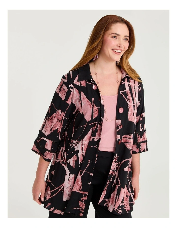 Colour Focus Natural Shirt Dusty Pink Print image 3