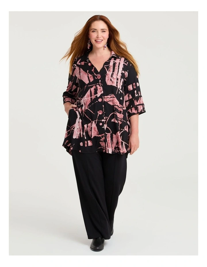 Colour Focus Natural Shirt Dusty Pink Print image 4