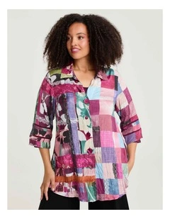 Berry Bliss Natural Spliced Shirt Print
