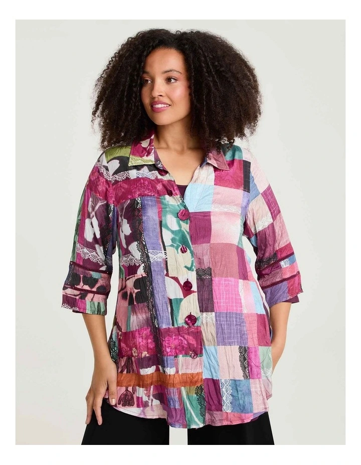 Berry Bliss Natural Spliced Shirt Print image 1